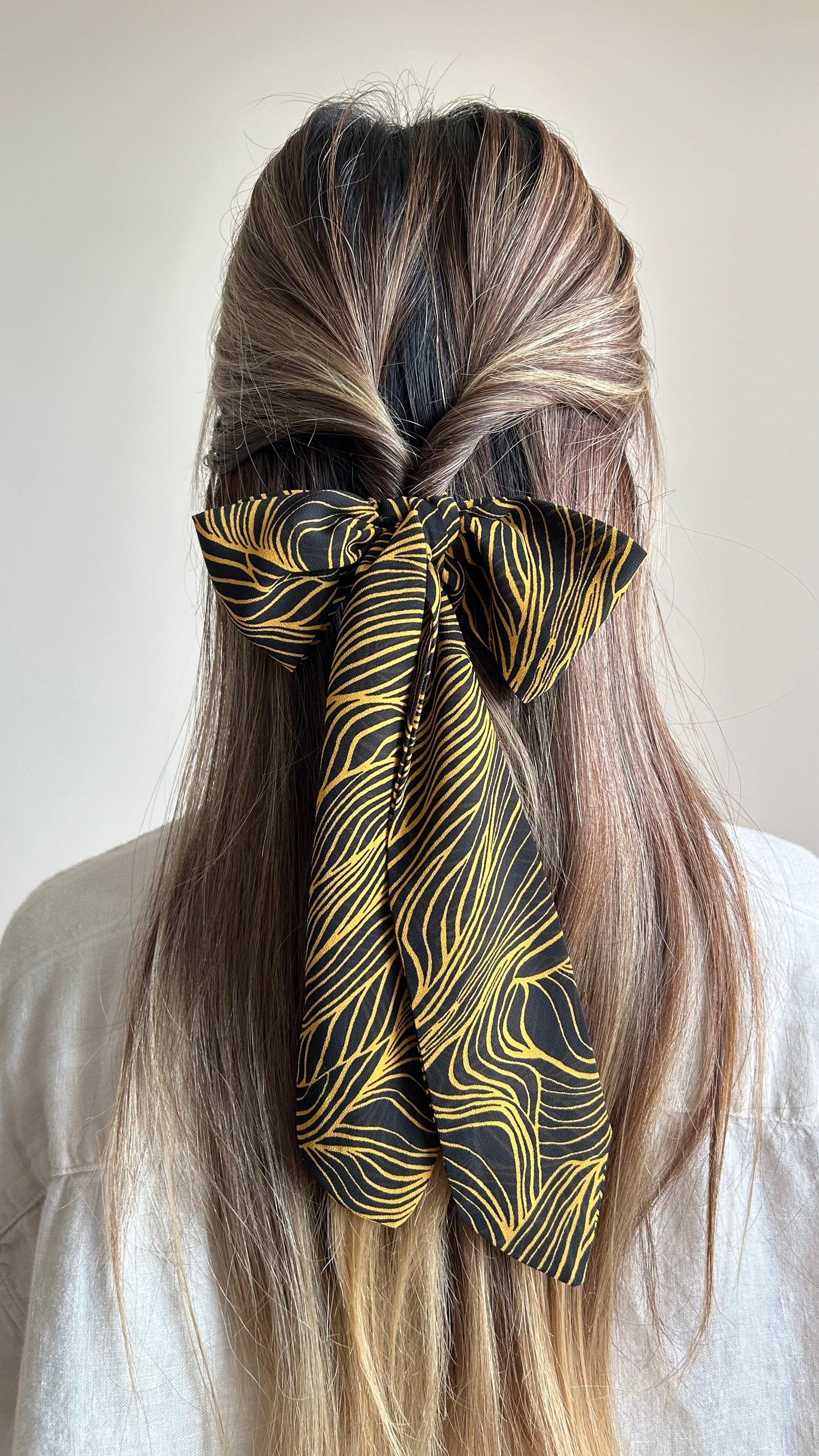 Yellow Lines Abstract Skinny Scarf