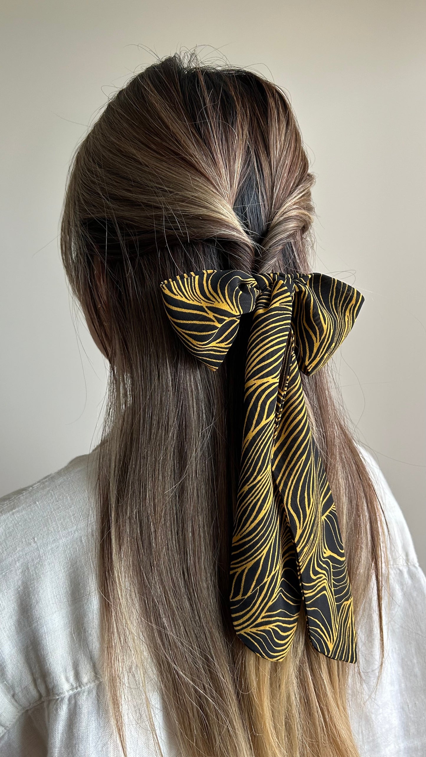 Yellow Lines Abstract Skinny Scarf