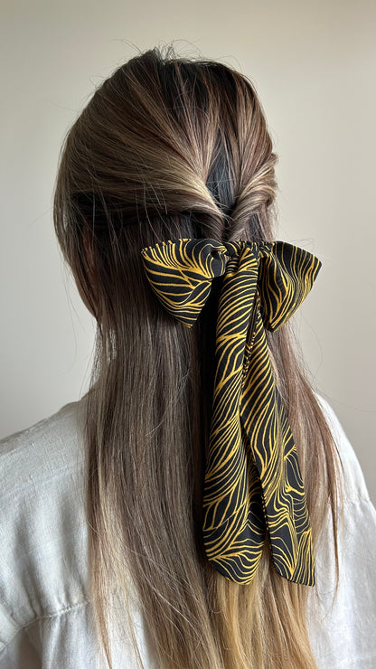 Yellow Lines Abstract Skinny Scarf