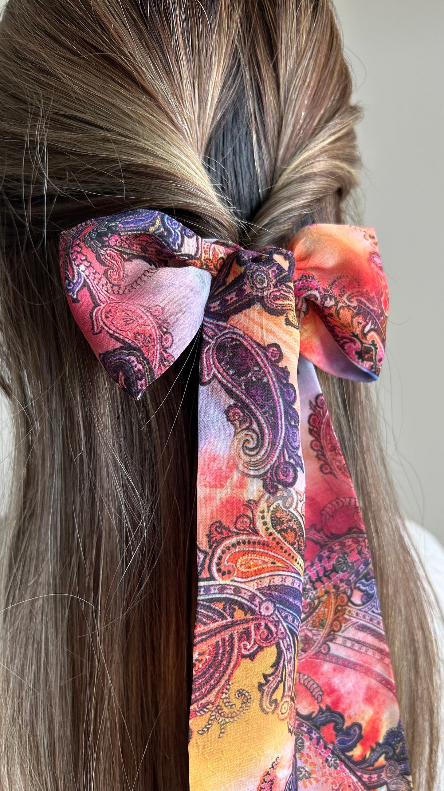 Sunset Paisley Skinny Scarf