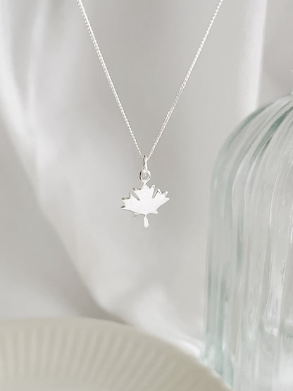 Silver Maple Leaf Necklace