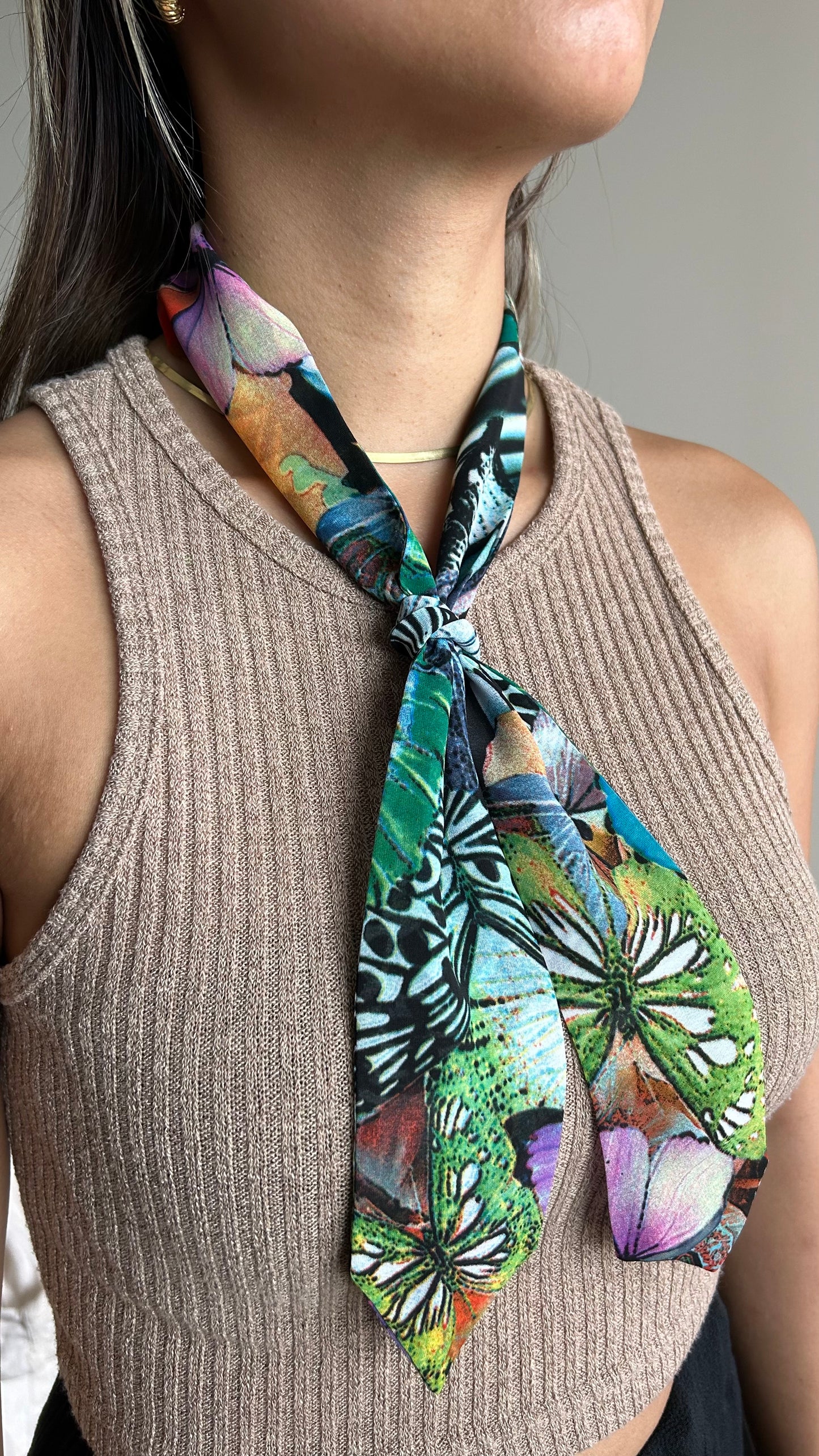 Bold Butterfly Skinny Scarf