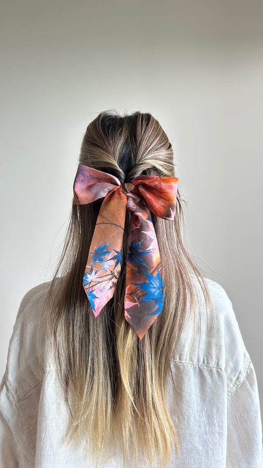 Burnt Orange Watercolor Skinny Scarf