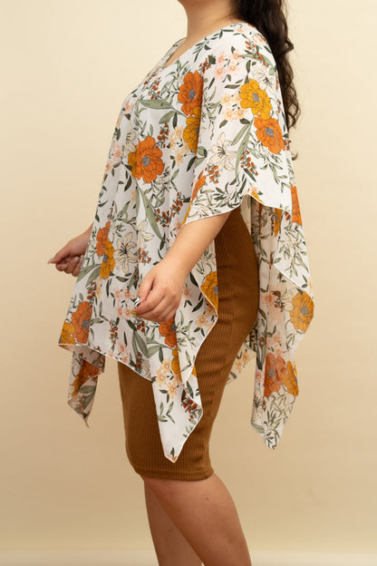 Orange Floral Scarf Cover