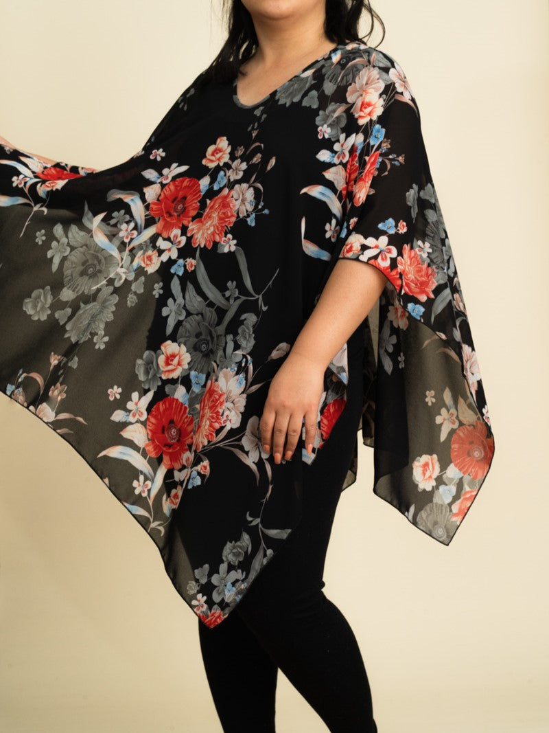 Classic Floral Print Scarf Cover