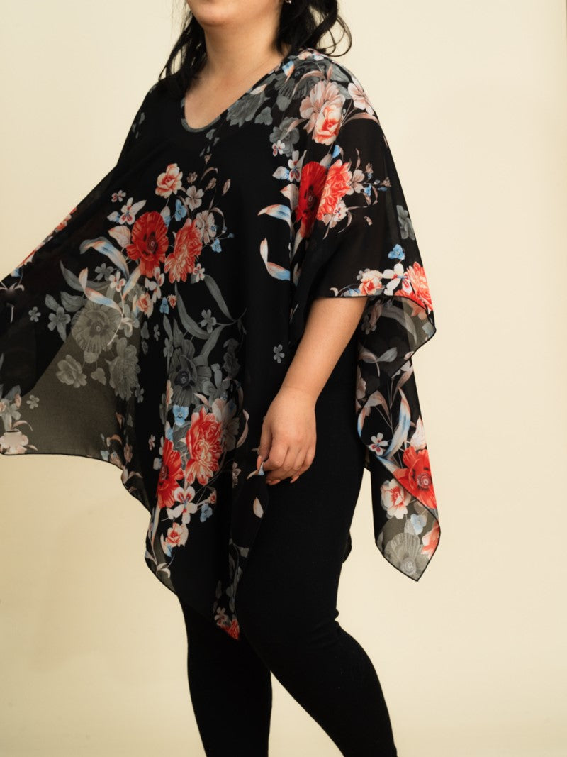 Classic Floral Print Scarf Cover