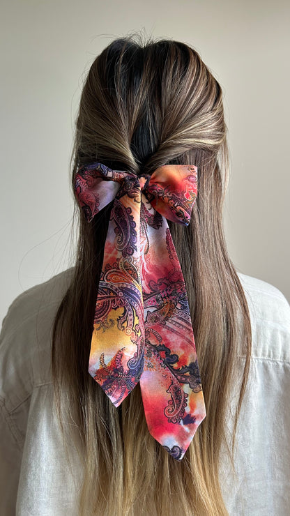 Sunset Paisley Skinny Scarf