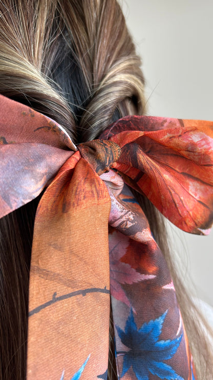 Burnt Orange Watercolor Skinny Scarf