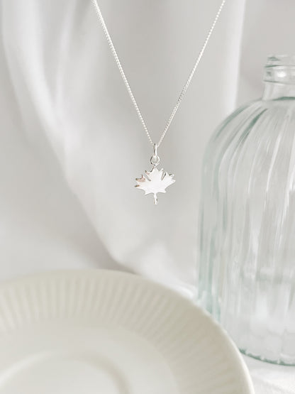 Silver Maple Leaf Necklace